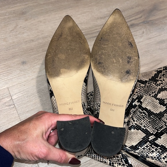 Marc Fisher Snakeskin Tall Knee High Boots Zippers Heels Animal print - Picture 10 of 13